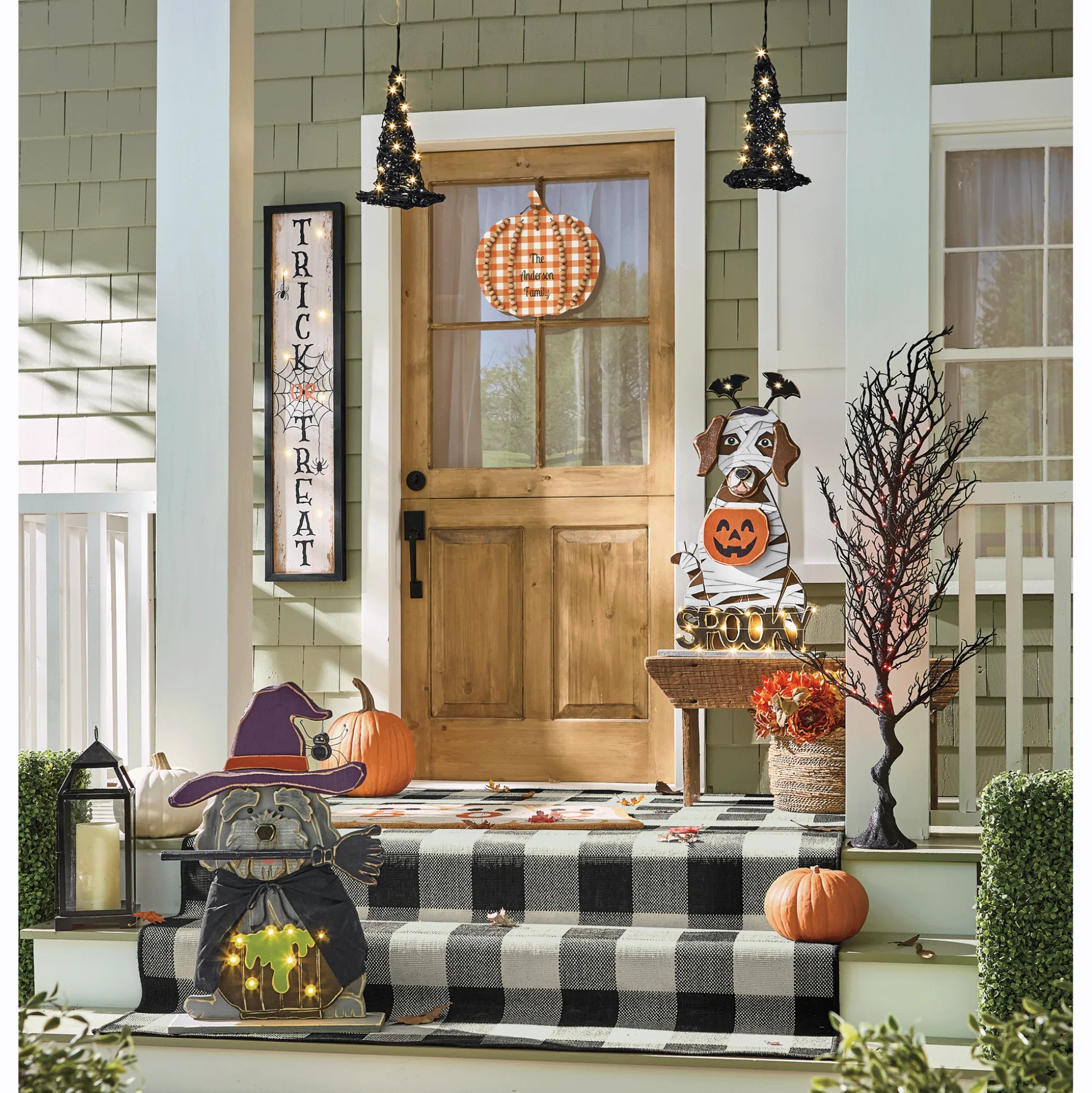 Lit Halloween Porch Sign
