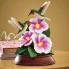 Lit Hummingbird Floral Sculpture