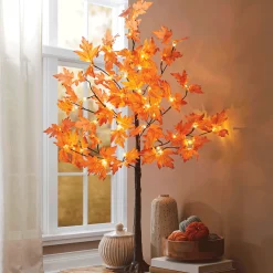 Lit Maple Leaf Tree