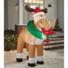 Lit Merry Christ-Moose Inflatable