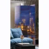 Lit Modern Cityscape Room Screen