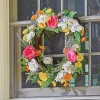 Lit Outdoor Summer Blooms Wreath