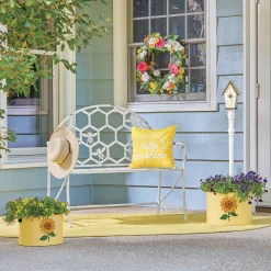 Lit Outdoor Summer Blooms Wreath