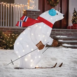 Lit Skiing Polar Bear