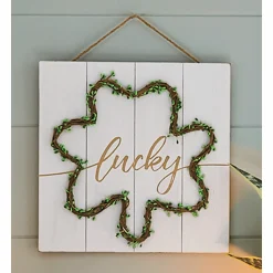 Lucky Shamrock Wooden Wall Art