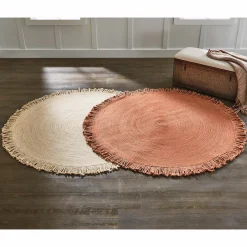Luella Braided-Jute Reversible Rug with Fringe