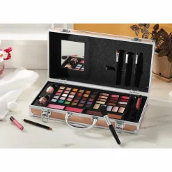 Luxe All-in-One Makeup Train Case with Over 50 Pieces