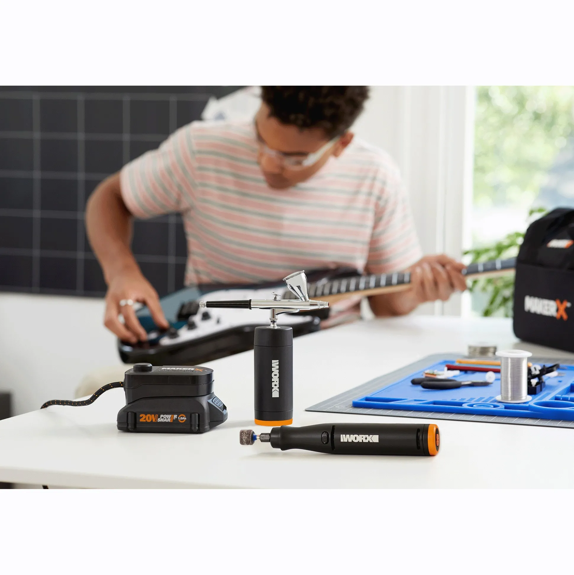 MAKERX 20-Volt Rotary Tool + Air Brush Kit by WORX