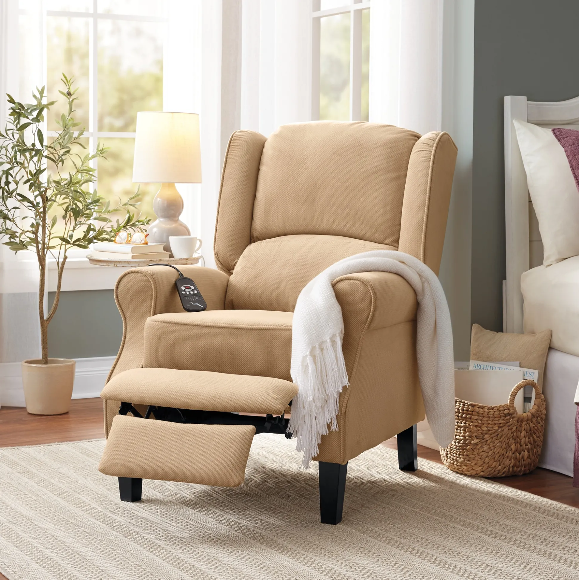 Massage Wingback Recliner with Heat