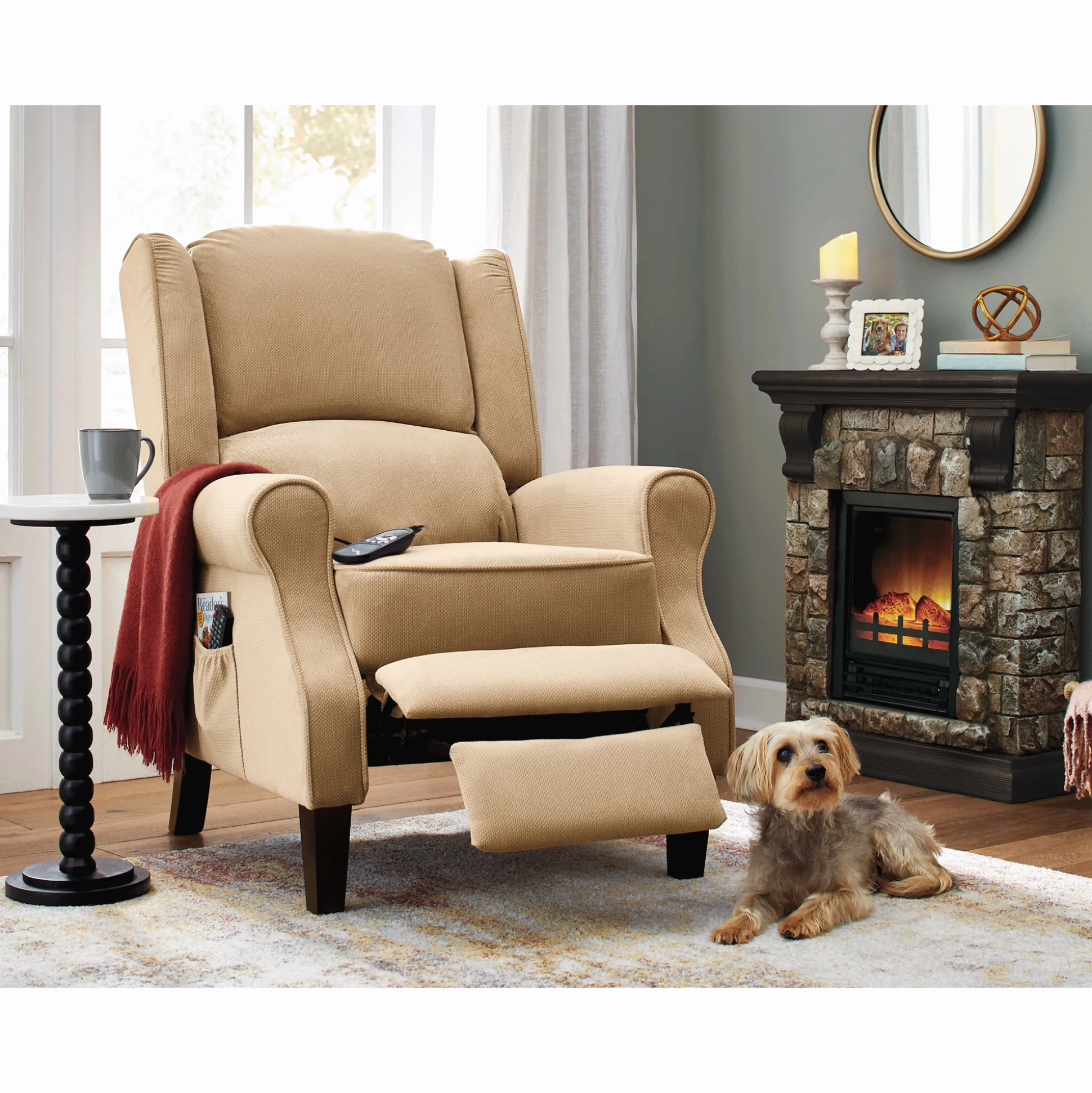 Massage Wingback Recliner with Heat
