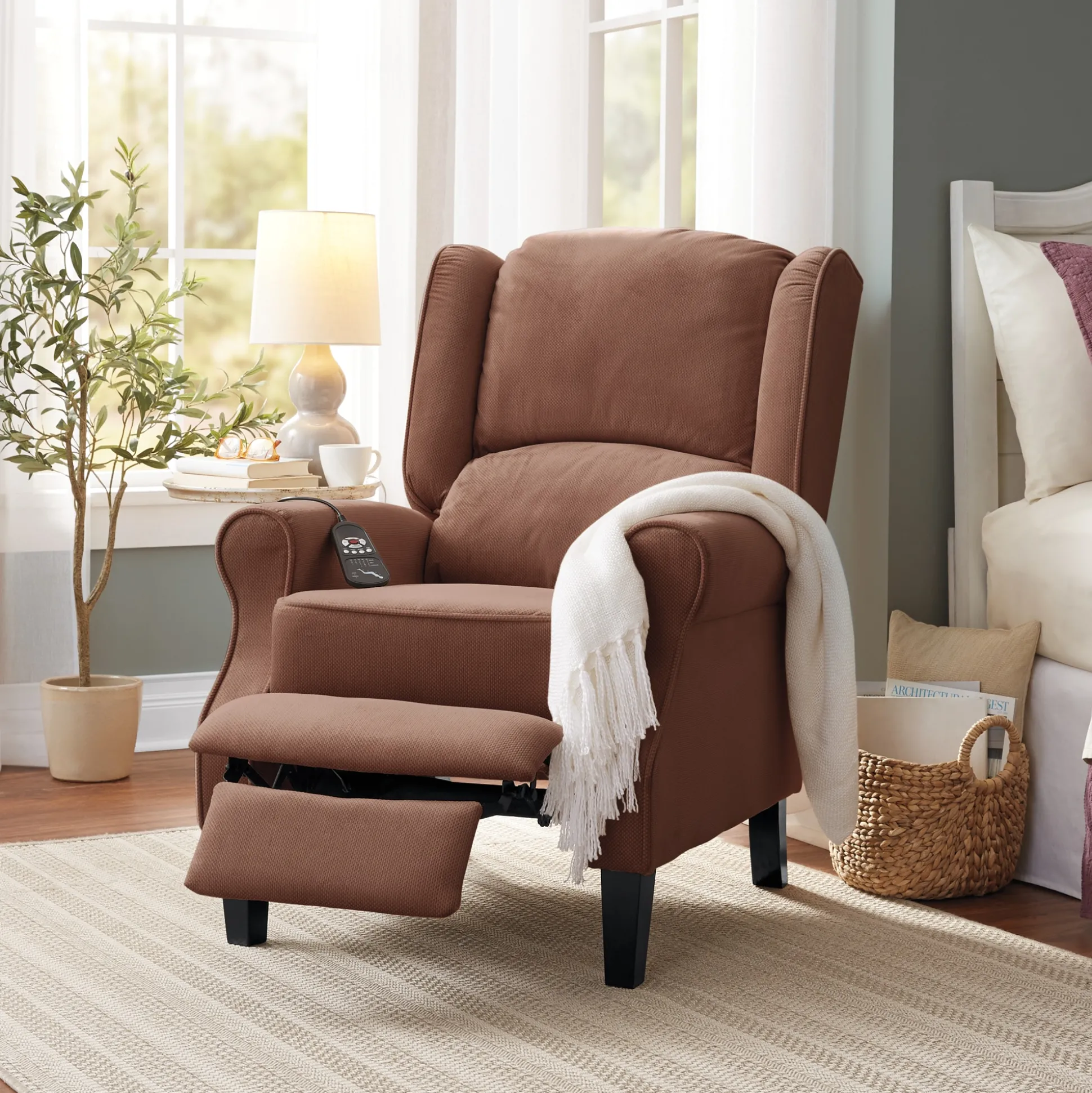 Massage Wingback Recliner with Heat