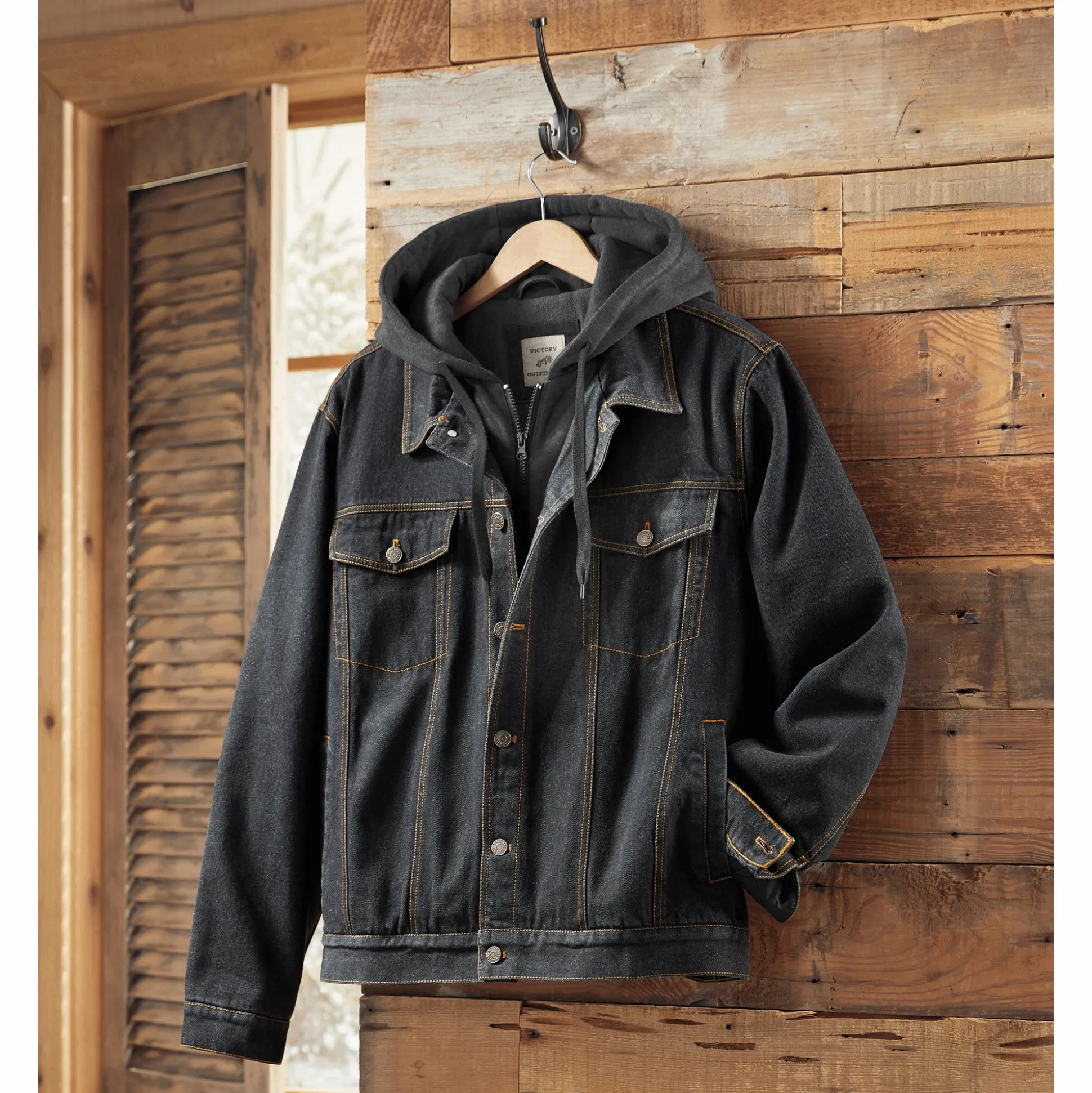 Men's Denim Jacket with Hood