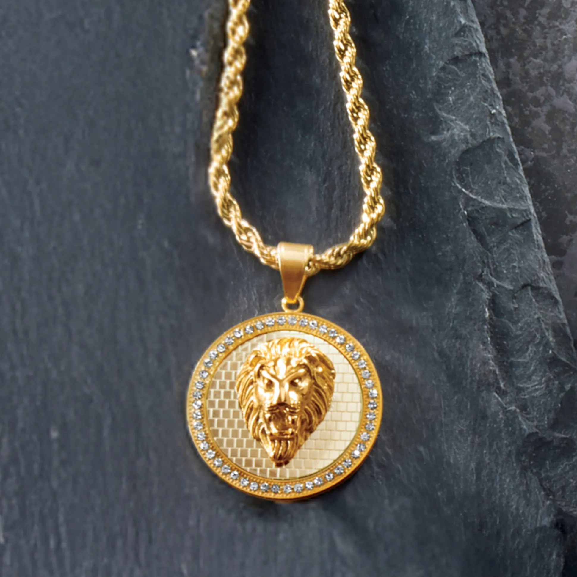 Men's Majesty Lion of Judah Goldtone Pendant