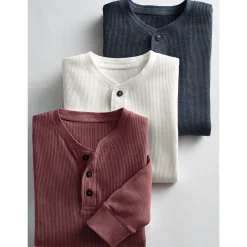 Men's 3-Pack Cotton-Blend Thermal Henleys
