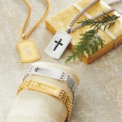 Men’s Personalized Cubic Zirconia Cross Jewelry