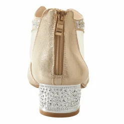 Mesh & Bling Women's Shootie with Silvery Accents, Beads & Sequins & 1.5” Heel
