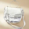 Metallic Croco Handbag