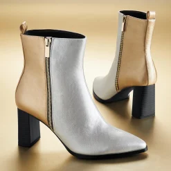 Metallic Zip Bootie