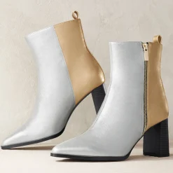 Metallic Zip Bootie