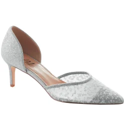 Midnight Velvet Lace-Toe Glitter-Back Pump for Women
