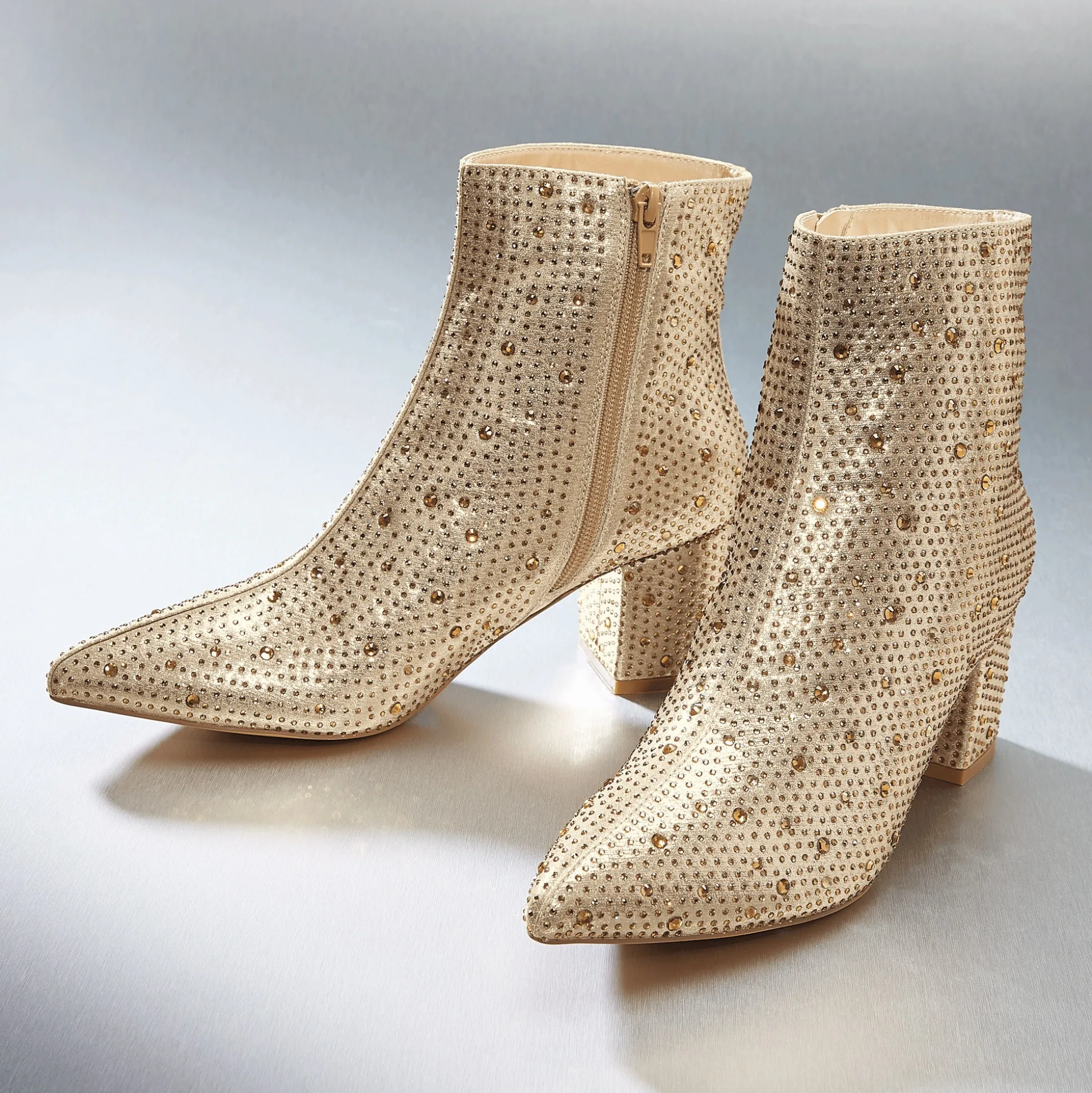 Midnight Velvet Rhinestone Bootie