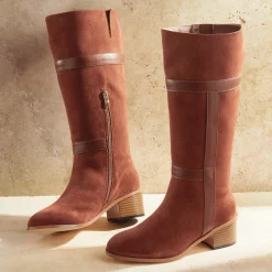 Midnight Velvet Suede-Look Riding Boot