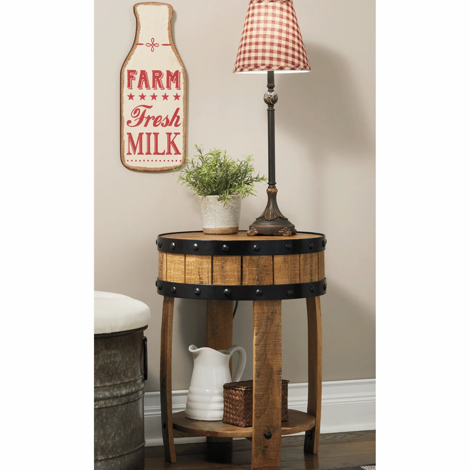 Milk Bottle Burlap Wall Art