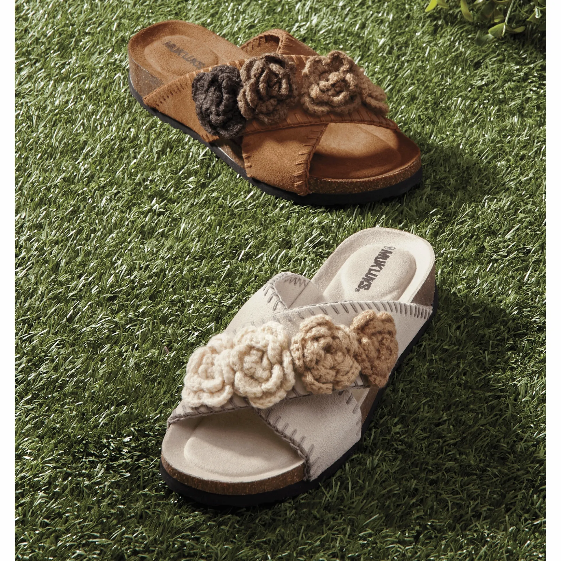 MUK LUKS Penelope Cross Strap Slide