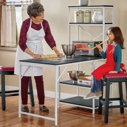 Multifunction Shelving Rack with Folding Table