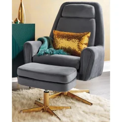 Naida Pedestal Armchair & Ottoman
