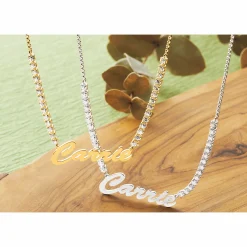 Name Cubic Zirconia Chain Necklace