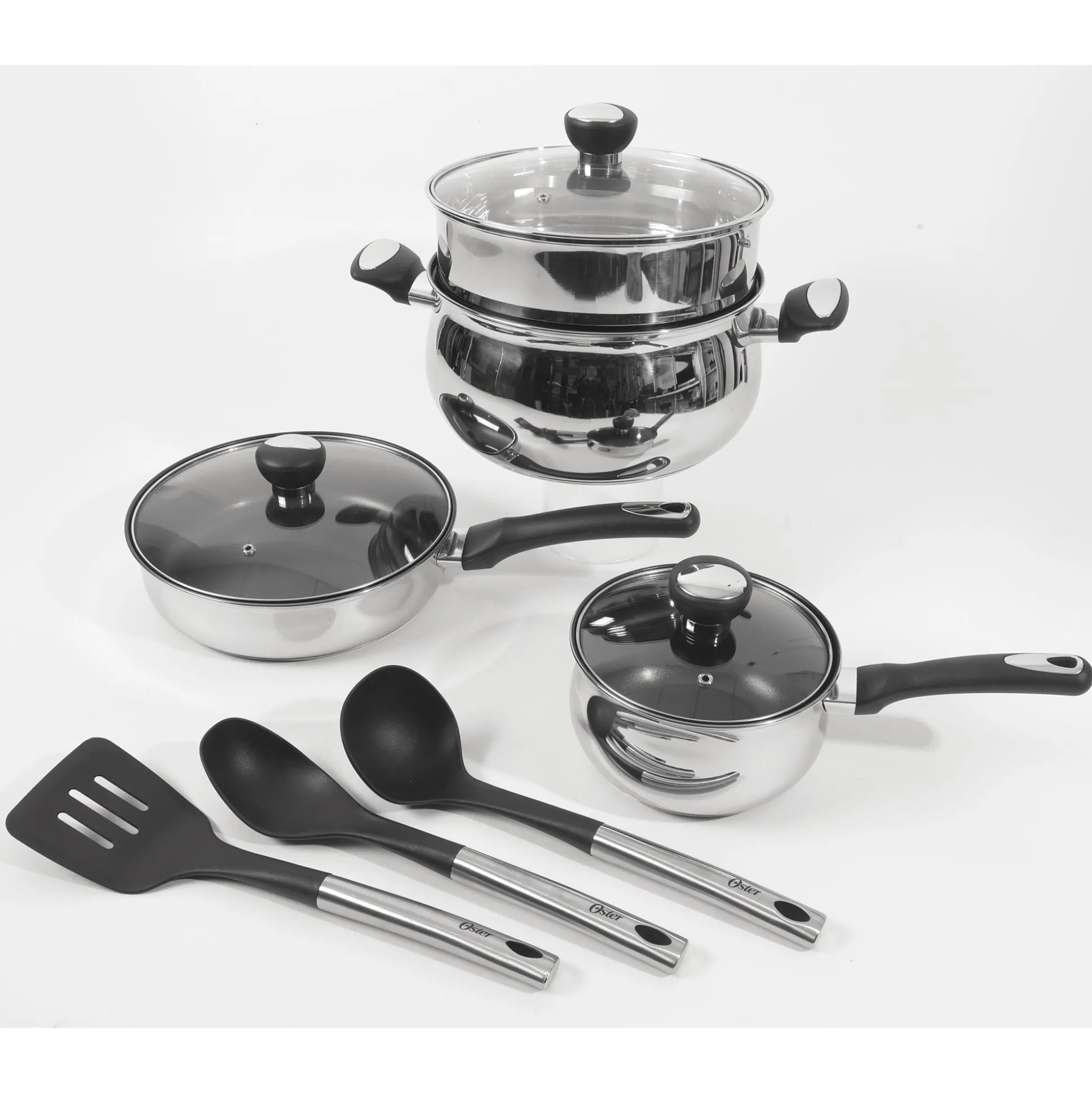 Oster Baldwyn 10-Piece Stainless Steel Cookware Set