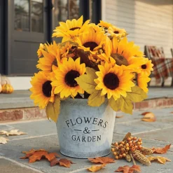 Outdoor Faux Potted Sunflower