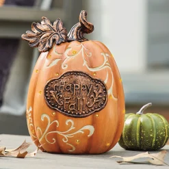 Outdoor Lit Happy Fall Pumpkin