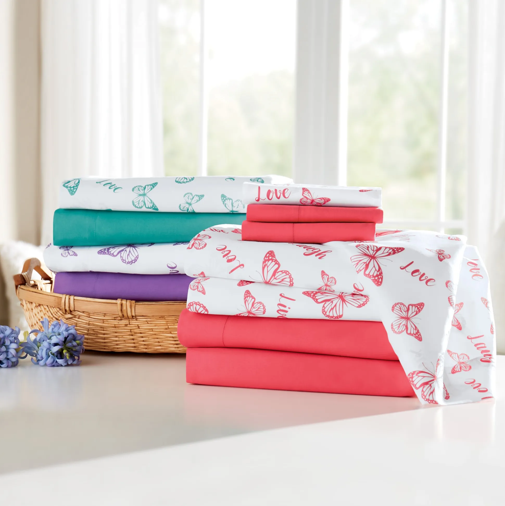 2-Pack Butterfly Sentiments Microfiber Sheet Set