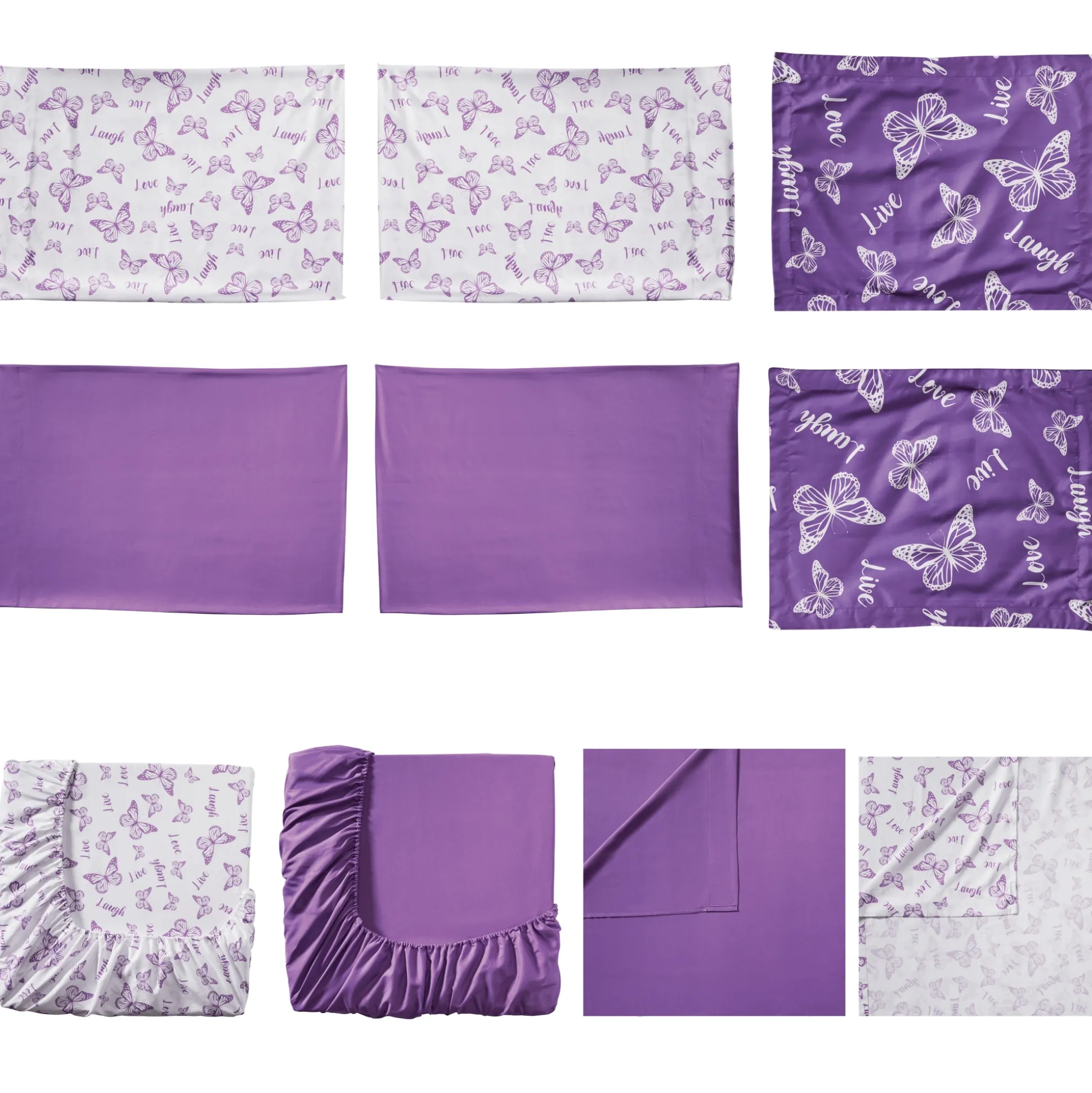 2-Pack Butterfly Sentiments Microfiber Sheet Set