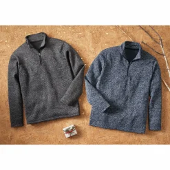 2-Pack Men's Melange Knit Brushed Fleece 1/4-Zip Pullover
