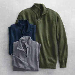 3-Pack Men's Quarter-Zip Sweaters