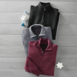 3-Pack Men's Quarter-Zip Sweaters