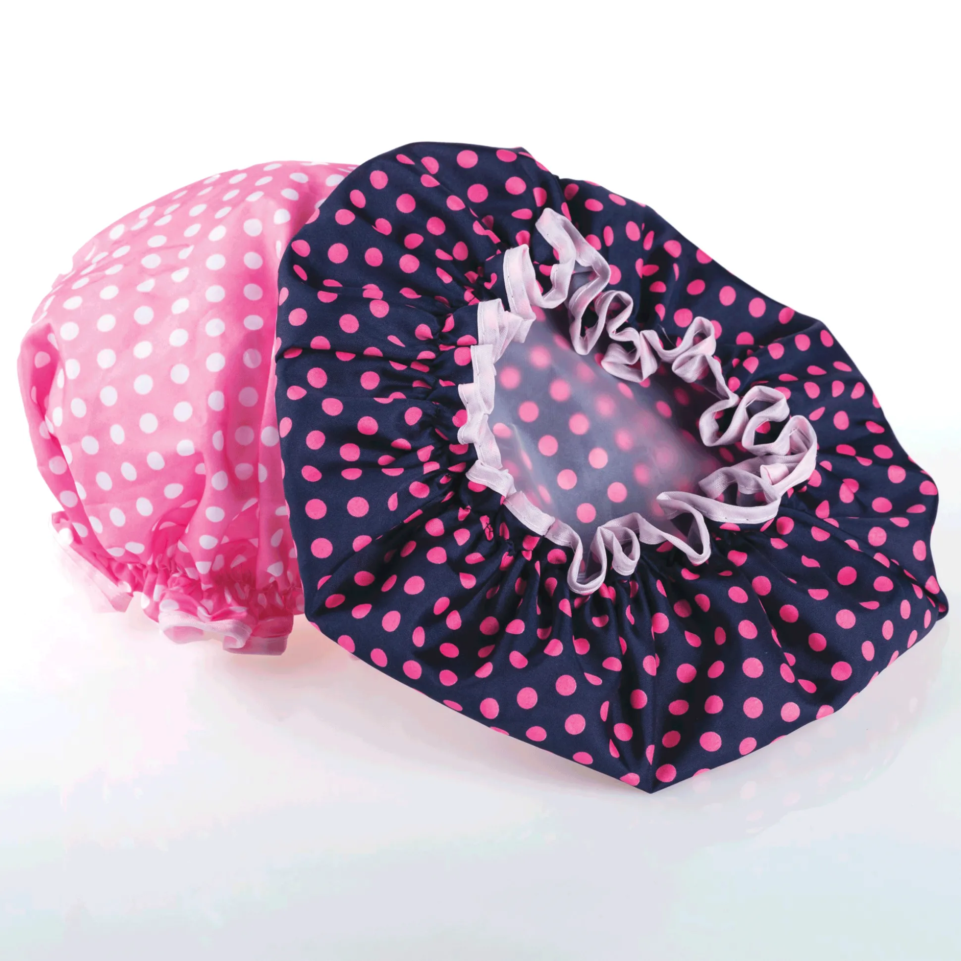 2-Pack Polka Dot Shower Caps