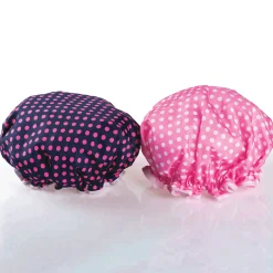 2-Pack Polka Dot Shower Caps