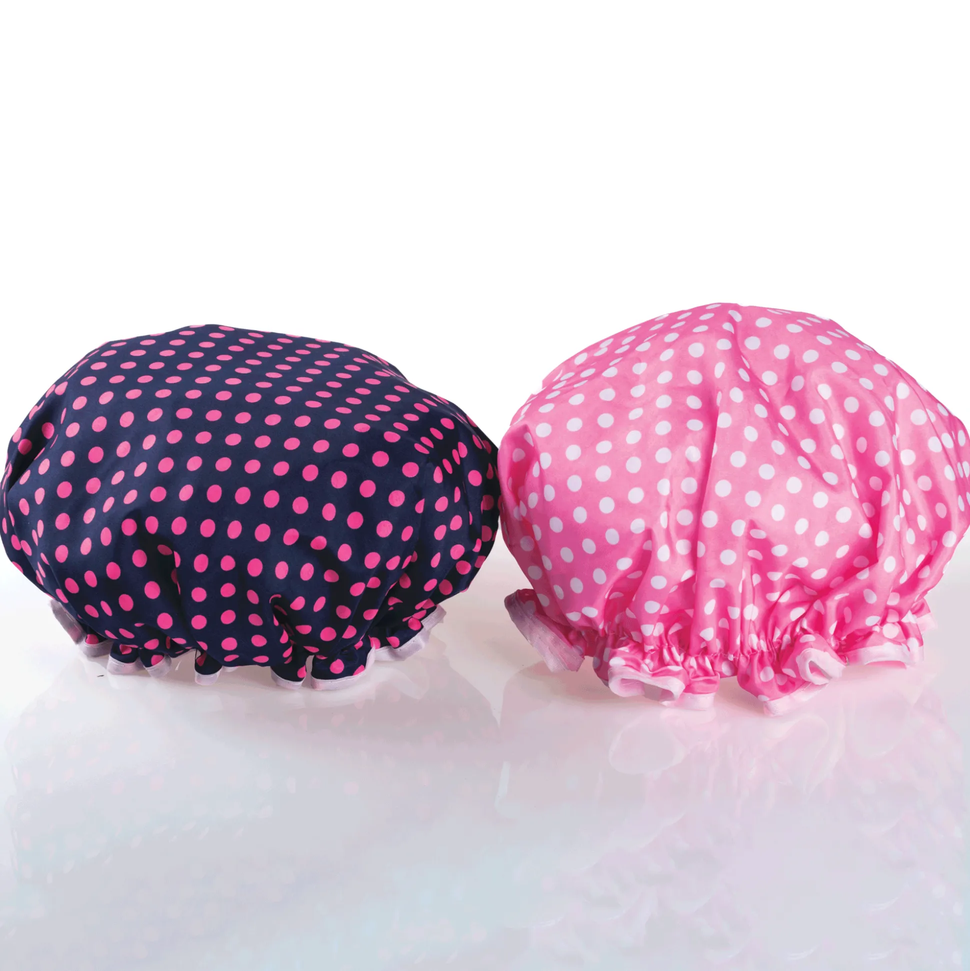 2-Pack Polka Dot Shower Caps