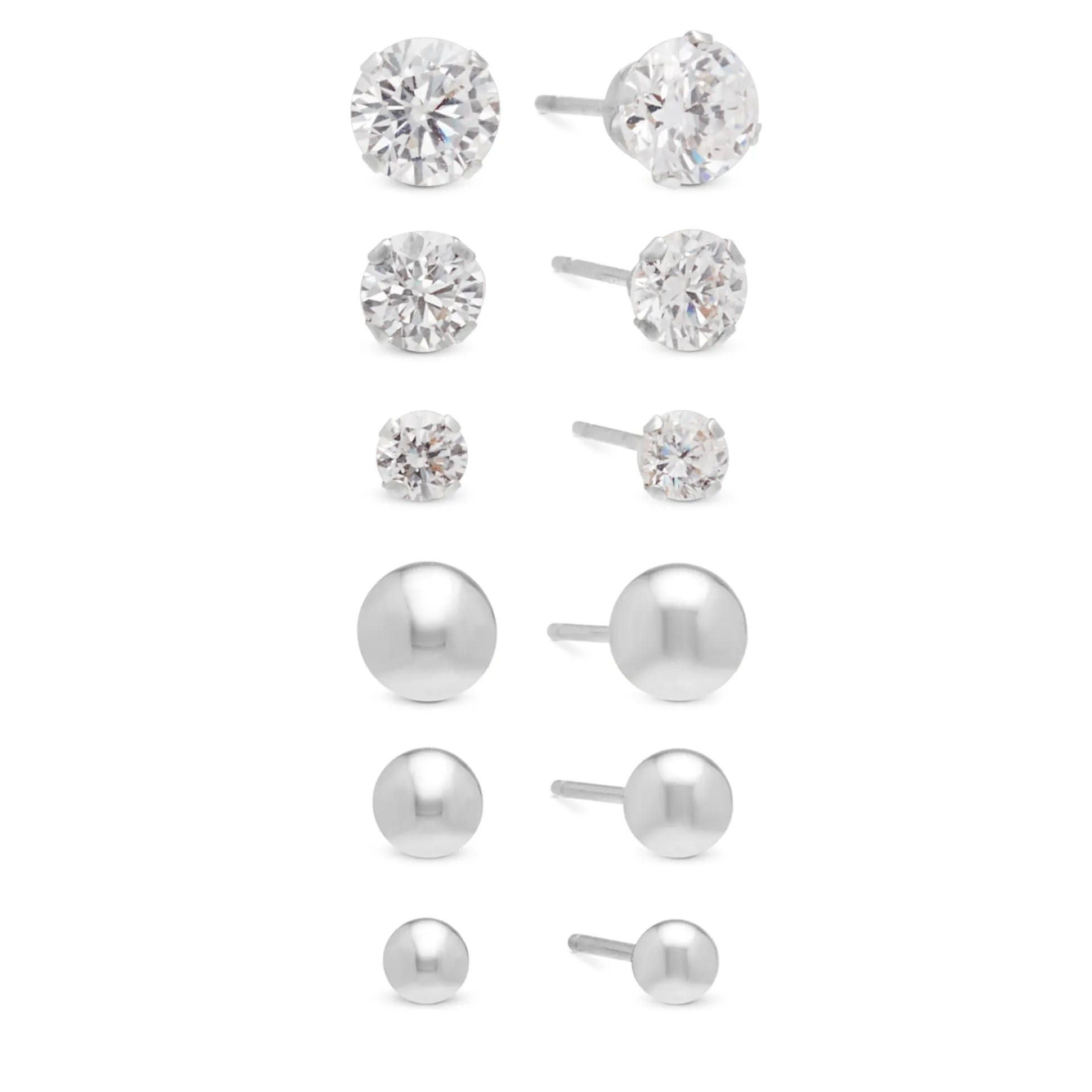 3-Pair Gold Post Earring Set