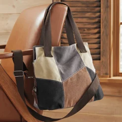 Patchwork Canvas Satchel