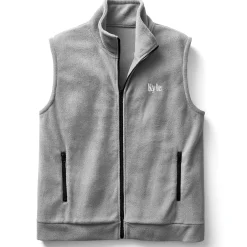 Personalized Men's Fleece Vest with Front Zipper and Embroidered Name