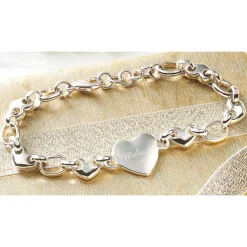 Personalized Name Heart Link Bracelet