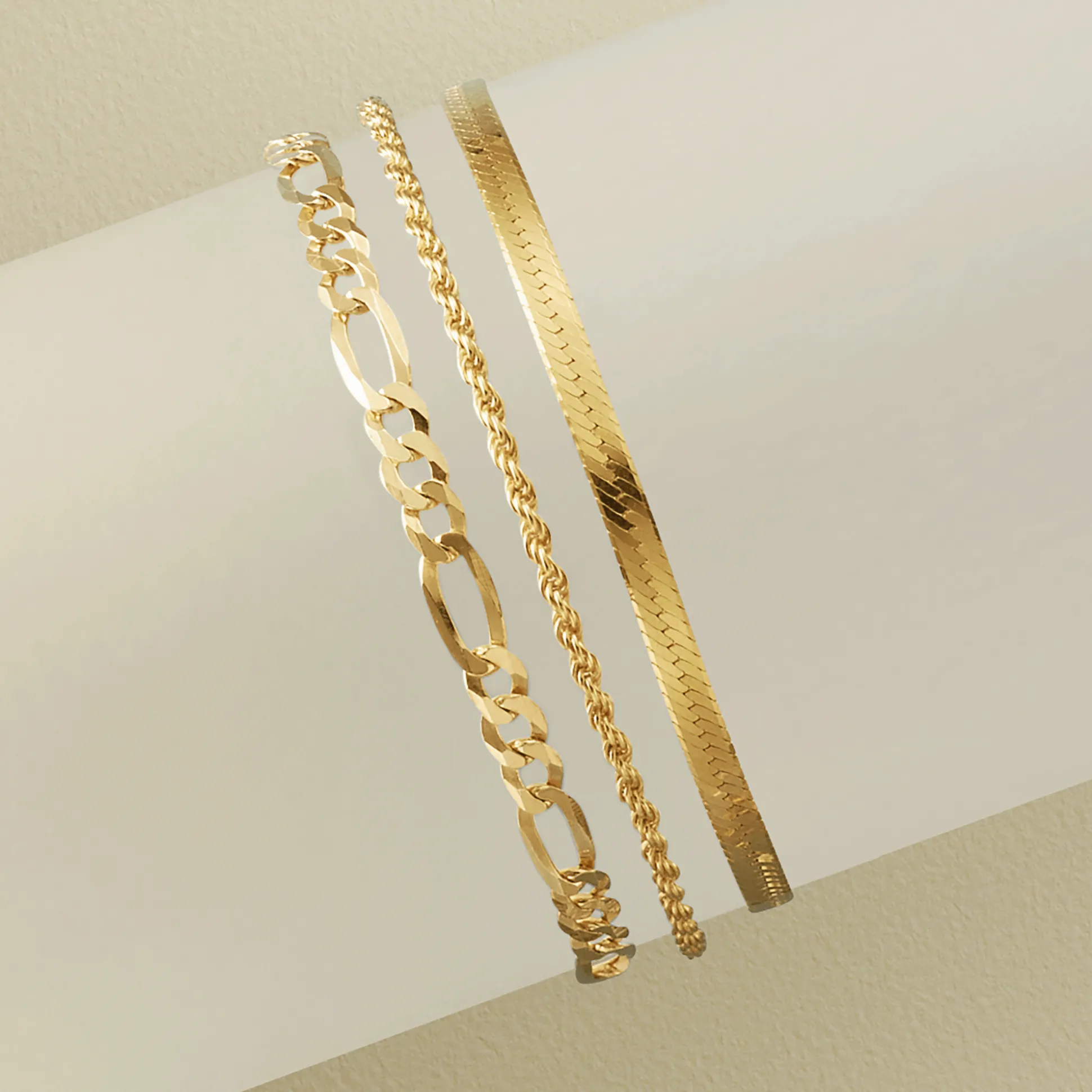 3-Piece Chain Bracelet Set