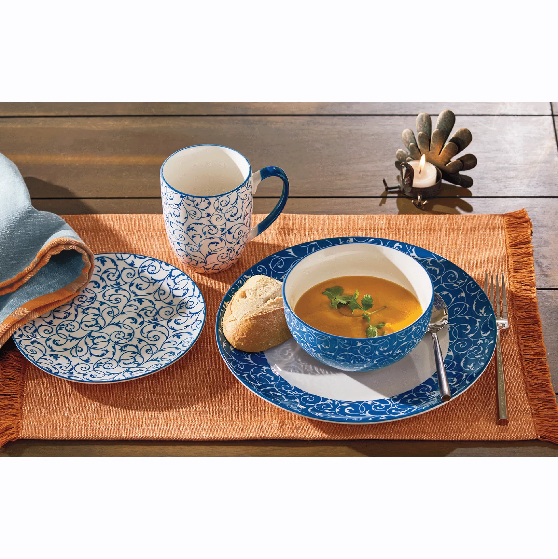 16-Piece Chinoiserie Dinnerware Set