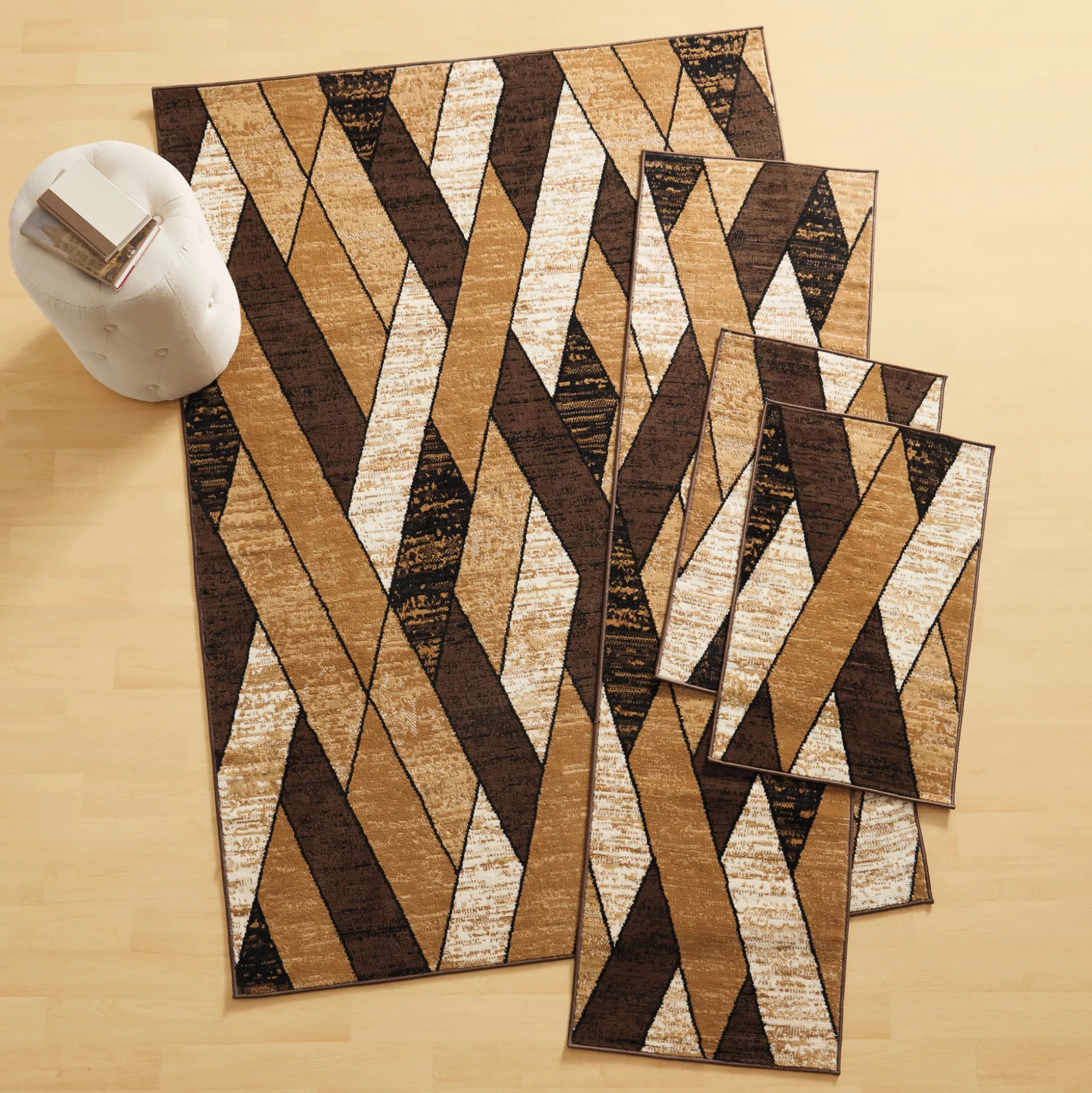 4-Piece Crosscut Rug Set