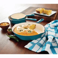 3-Piece Enameled Cast Iron Skillet Set